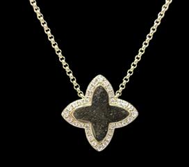 Effy 14K YG Diamond Star Pendant Necklace 0.12cttw